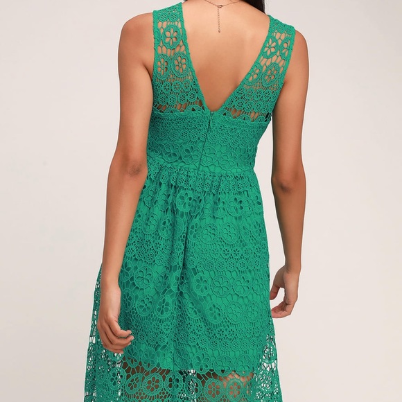 NWT Green Lace Midi Dress - Picture 8 of 8